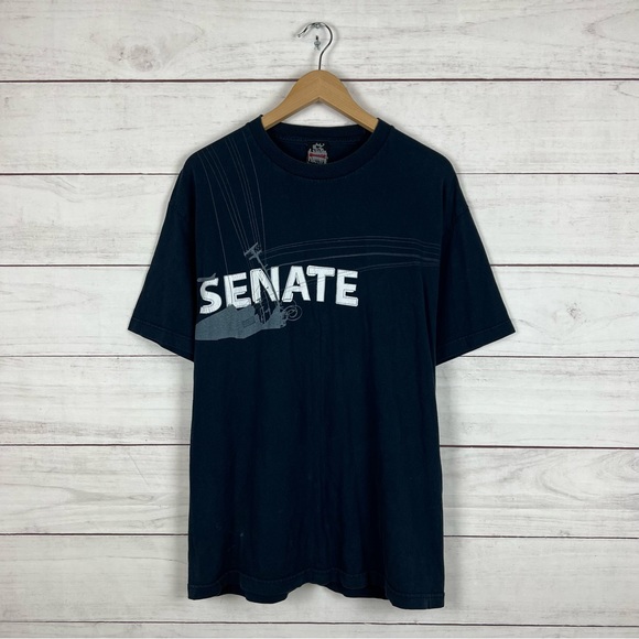 Vintage Y2K Senate Skateboard T-Shirt Large